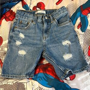 Levi's Kids Distressed Blue Denim Shorts